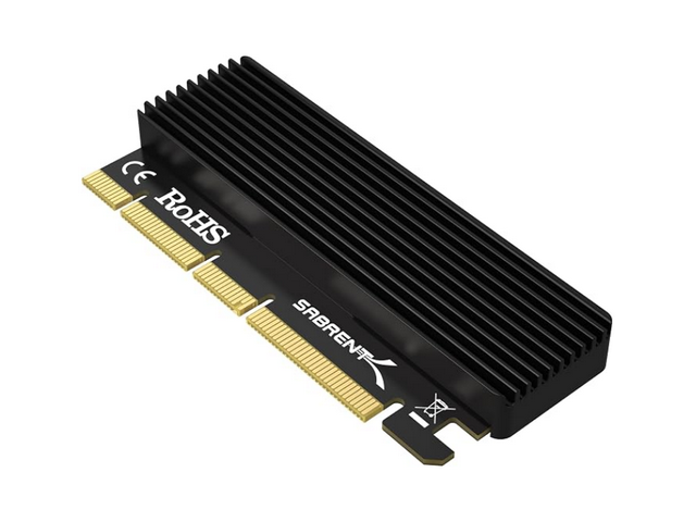 SABRENT M.2 NVMe SSD to PCIe X16/X8/X4 Adapter Card, Heatsink
